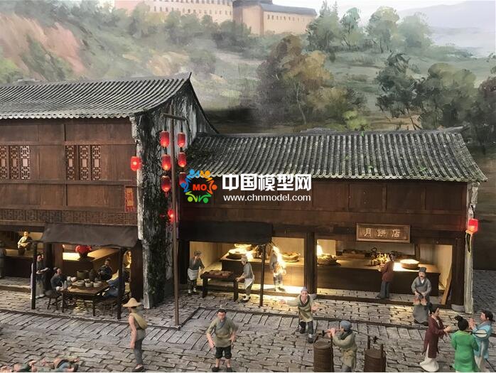超逼真的場景微縮老街沙盤模型