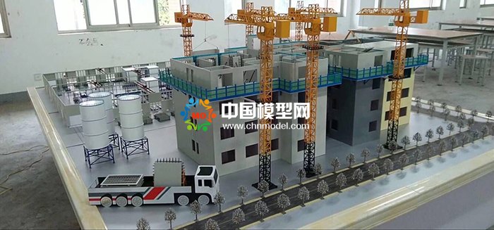 剪刀墻結構吊裝模型，PC構建生產線模型  