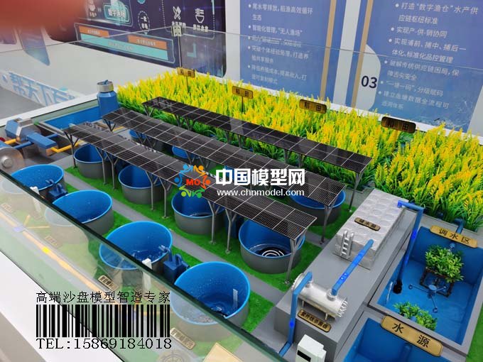 數(shù)字養(yǎng)殖沙盤模型，稻魚共生模式打造數(shù)字漁業(yè)樣板