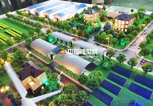 光伏電站應(yīng)用場景沙盤模型，太陽能光伏屋頂發(fā)電沙盤模型