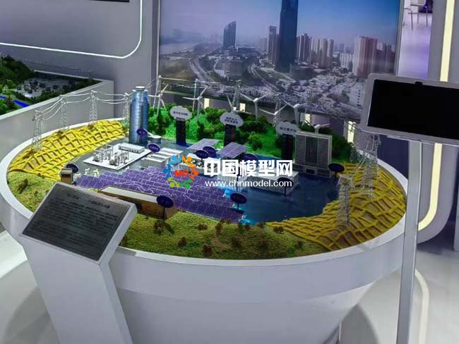 電沙成金沙漠能源生態(tài)圈沙盤模型