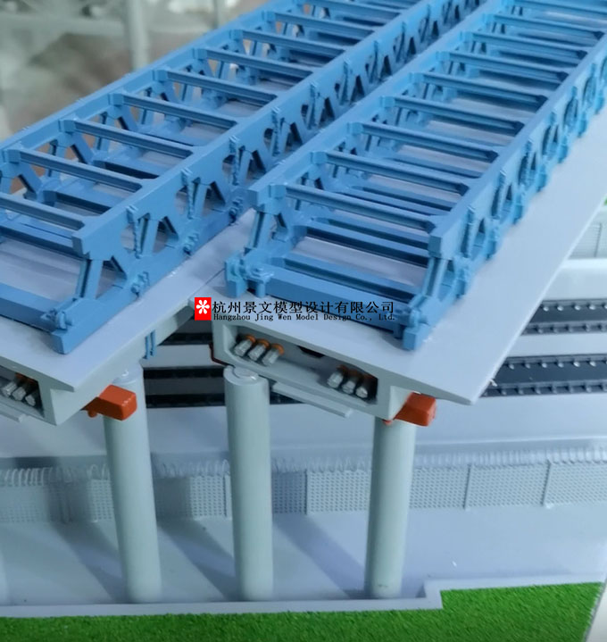 橋梁模型跨高鐵拆除連續(xù)梁工程實例模型
