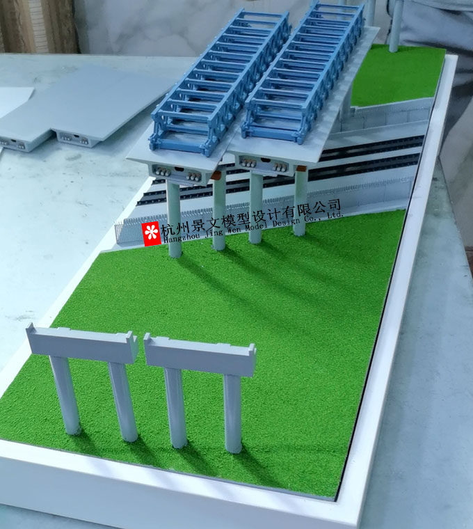 橋梁模型跨高鐵拆除連續(xù)梁工程實例模型